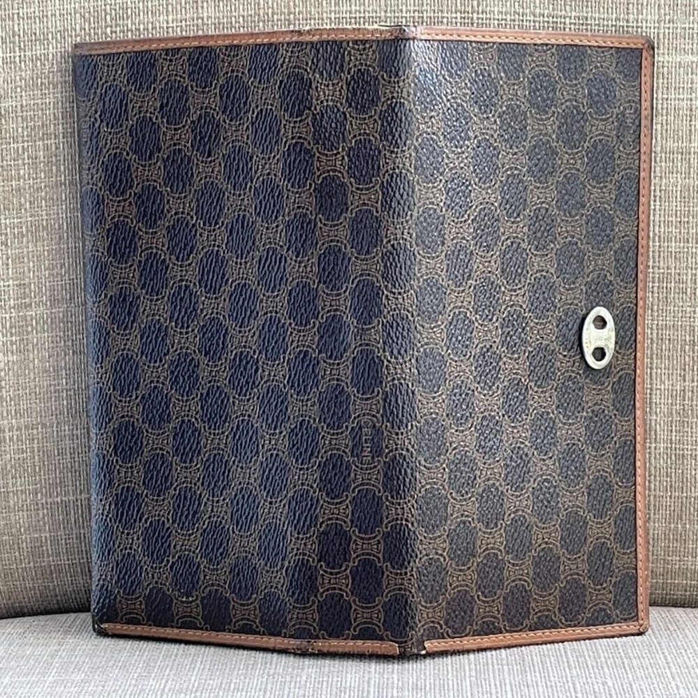CELINE C Macadam Long Bifold Wallet Card Holder Leather Clutch Purse Made in Ita - Picture 3 of 12